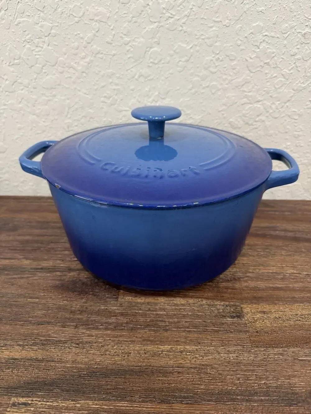 Cuisinart CI650-25BG 5 Qt Enameled Cast Iron Dutch Oven Provençal Blue Lid